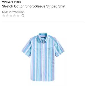 VINEYARD VINES STRETCH COTTON SHORT SLEEVE BUTTON UP STRIPED SHIRT. SIZE X-LARGE